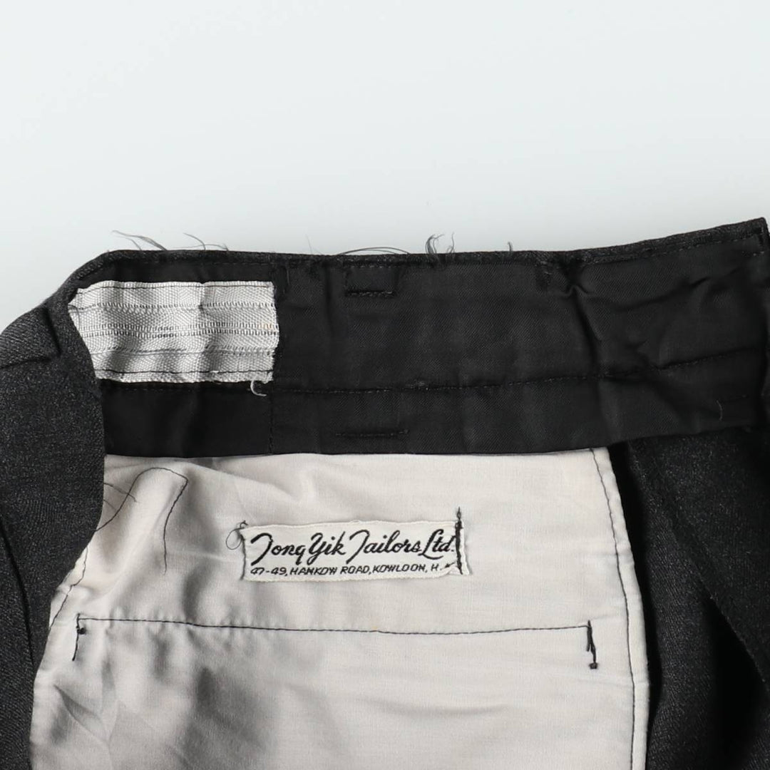 1970'S Tong Yik Tailors Ltd Men's Slacks Pants (approx. W33) Vintage unclear Charcoal Vintage Second Hand