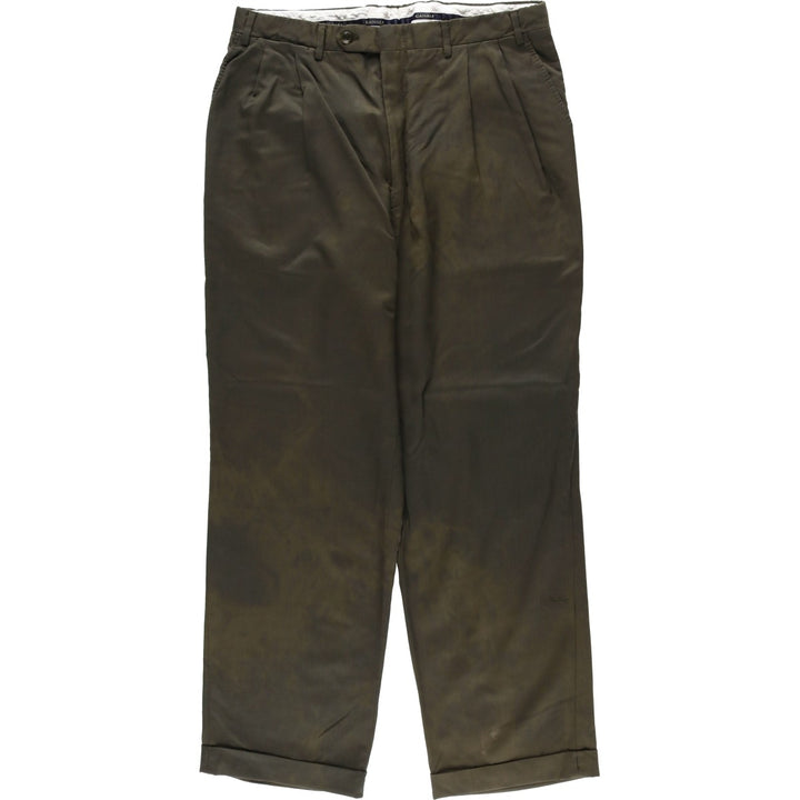 CANALI Wool Trousers/Slacks, Made in Italy, Men's Size W33 (approx.) wool Khaki type Vintage Second Hand