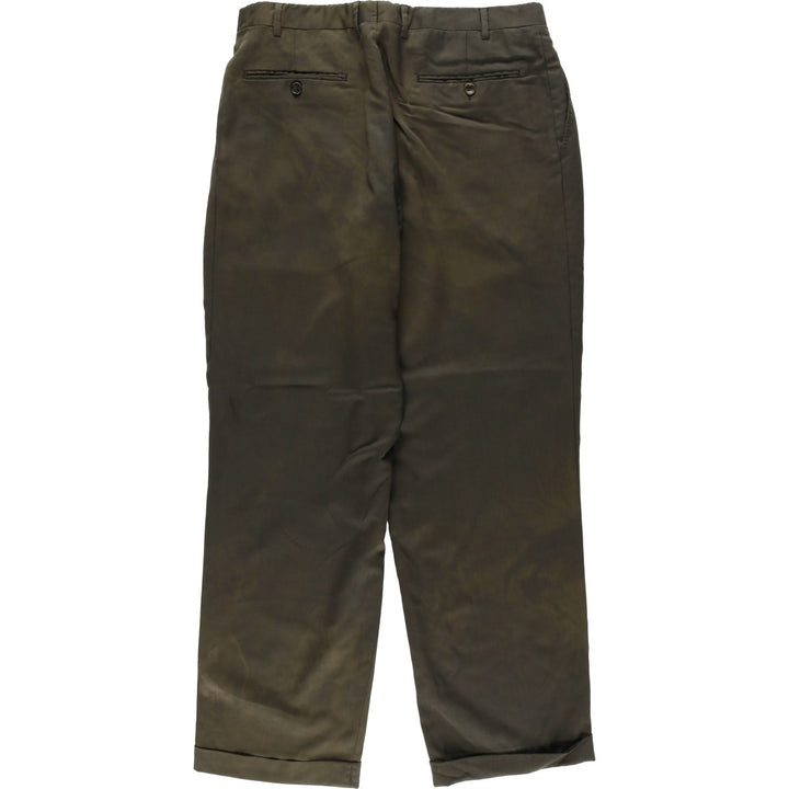 CANALI Wool Trousers/Slacks, Made in Italy, Men's Size W33 (approx.) wool Khaki type Vintage Second Hand