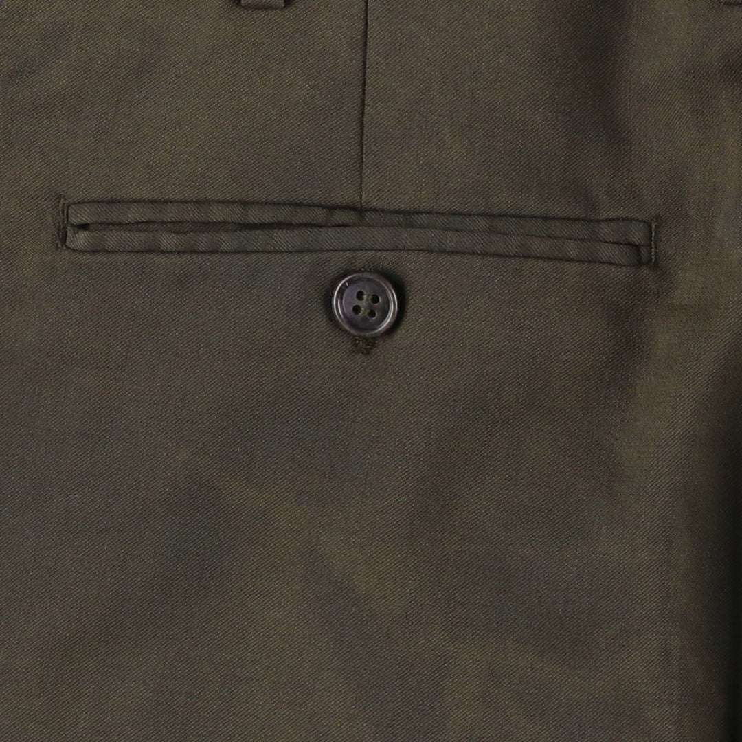 CANALI Wool Trousers/Slacks, Made in Italy, Men's Size W33 (approx.) wool Khaki type Vintage Second Hand