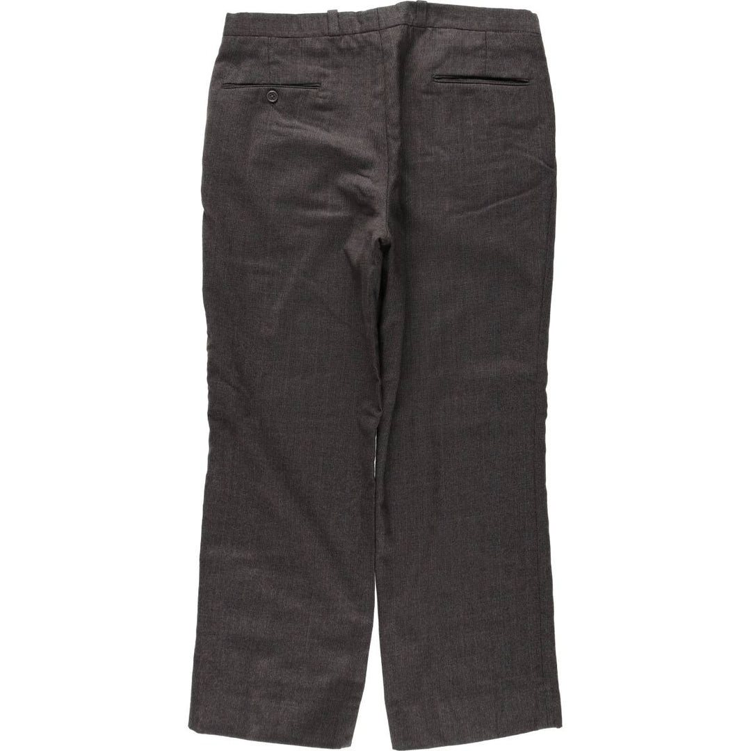 GALA Check Pattern Two-Pleat Wool Trousers/Slacks, Made in Canada, Men's Size W35 (approx.) wool gray type Vintage Second Hand