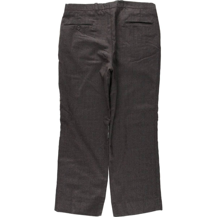GALA Check Pattern Two-Pleat Wool Trousers/Slacks, Made in Canada, Men's Size W35 (approx.) wool gray type Vintage Second Hand