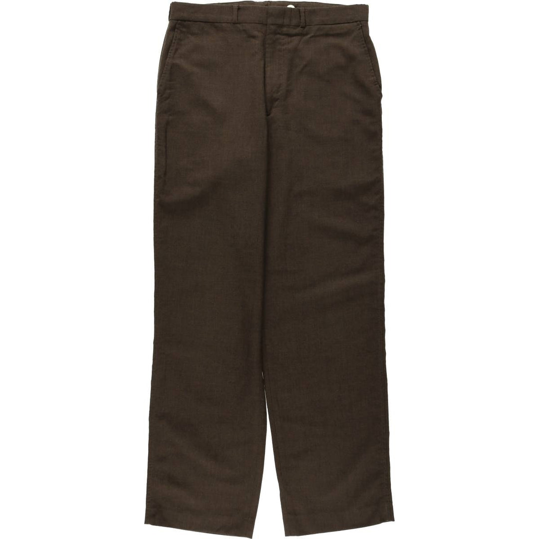 80s-90'S Lands' End wool trousers/slacks, made in USA, men's size W33 equivalent, vintage. wool brown type Vintage Second Hand