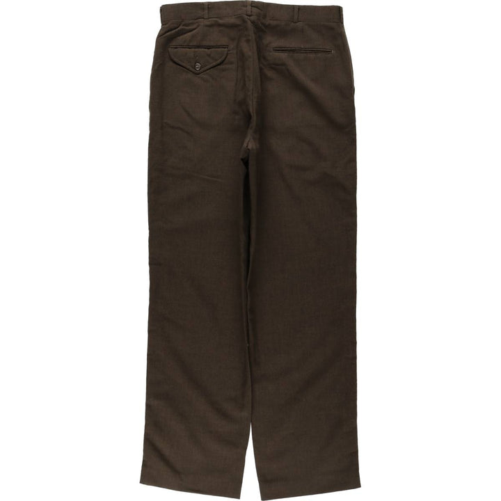 80s-90'S Lands' End wool trousers/slacks, made in USA, men's size W33 equivalent, vintage. wool brown type Vintage Second Hand