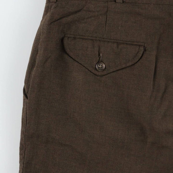 80s-90'S Lands' End wool trousers/slacks, made in USA, men's size W33 equivalent, vintage. wool brown type Vintage Second Hand
