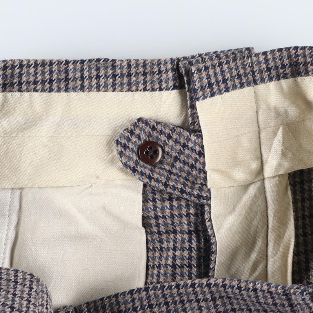 ~1990'S Cahill and Swain Inc. Check Pattern Houndstooth Pattern Slacks Pants Men's W33 (approx.) Vintage unclear Beige type Vintage Second Hand