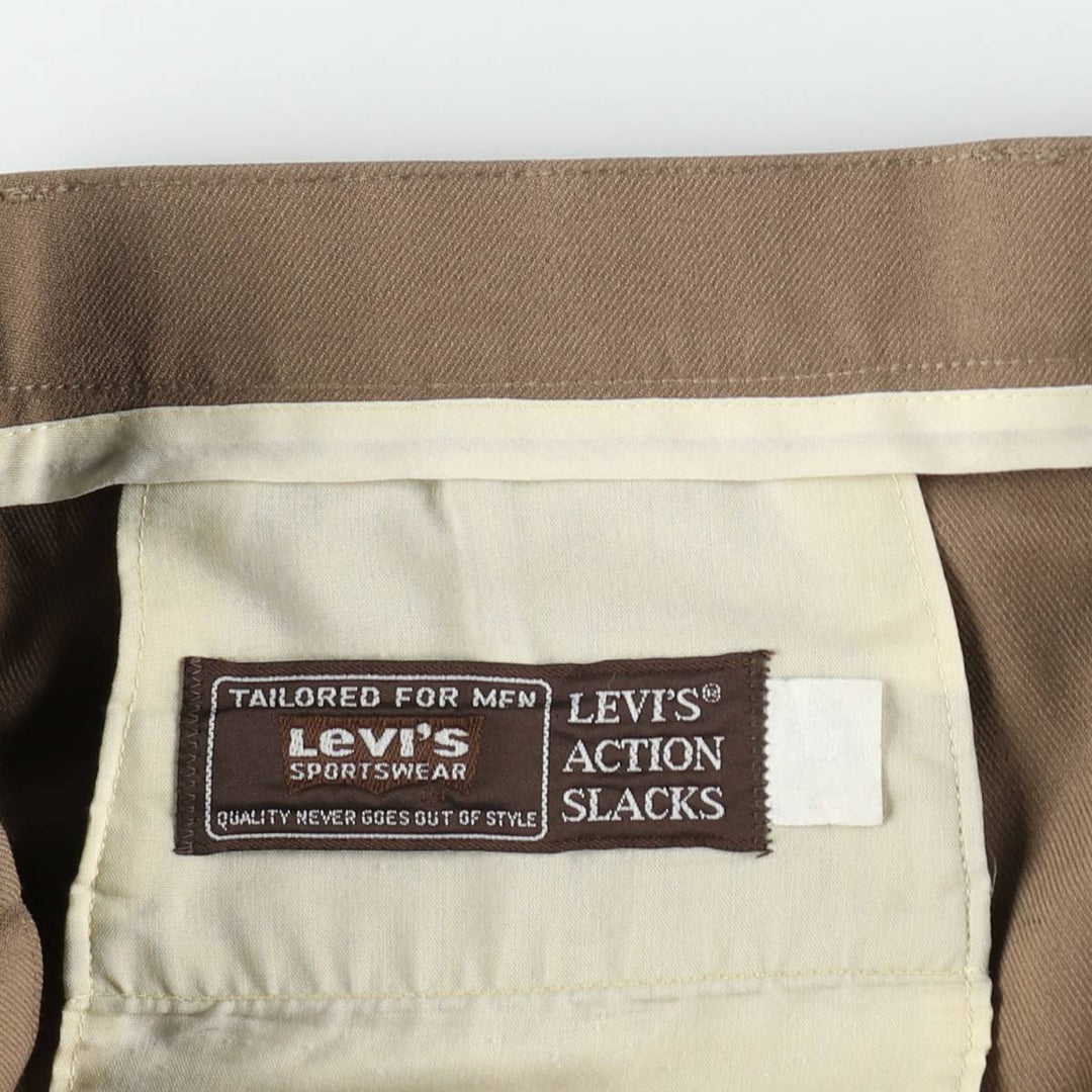 1980'S Levi's Action Slacks, Men's W37 (approx.), Vintage unclear brown type Vintage Second Hand