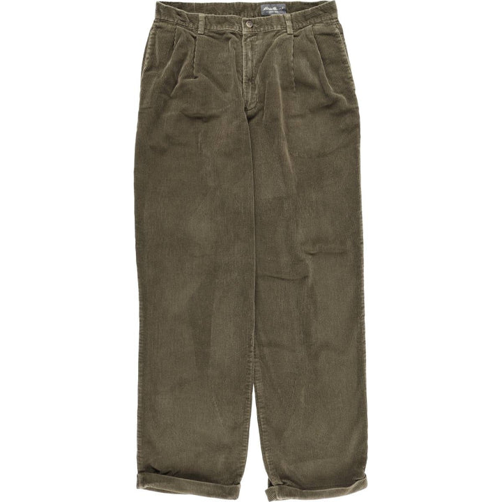 Eddie Bauer Two-pleat Corduroy Pants for Men, Size W34 cotton Khaki type Vintage Second Hand