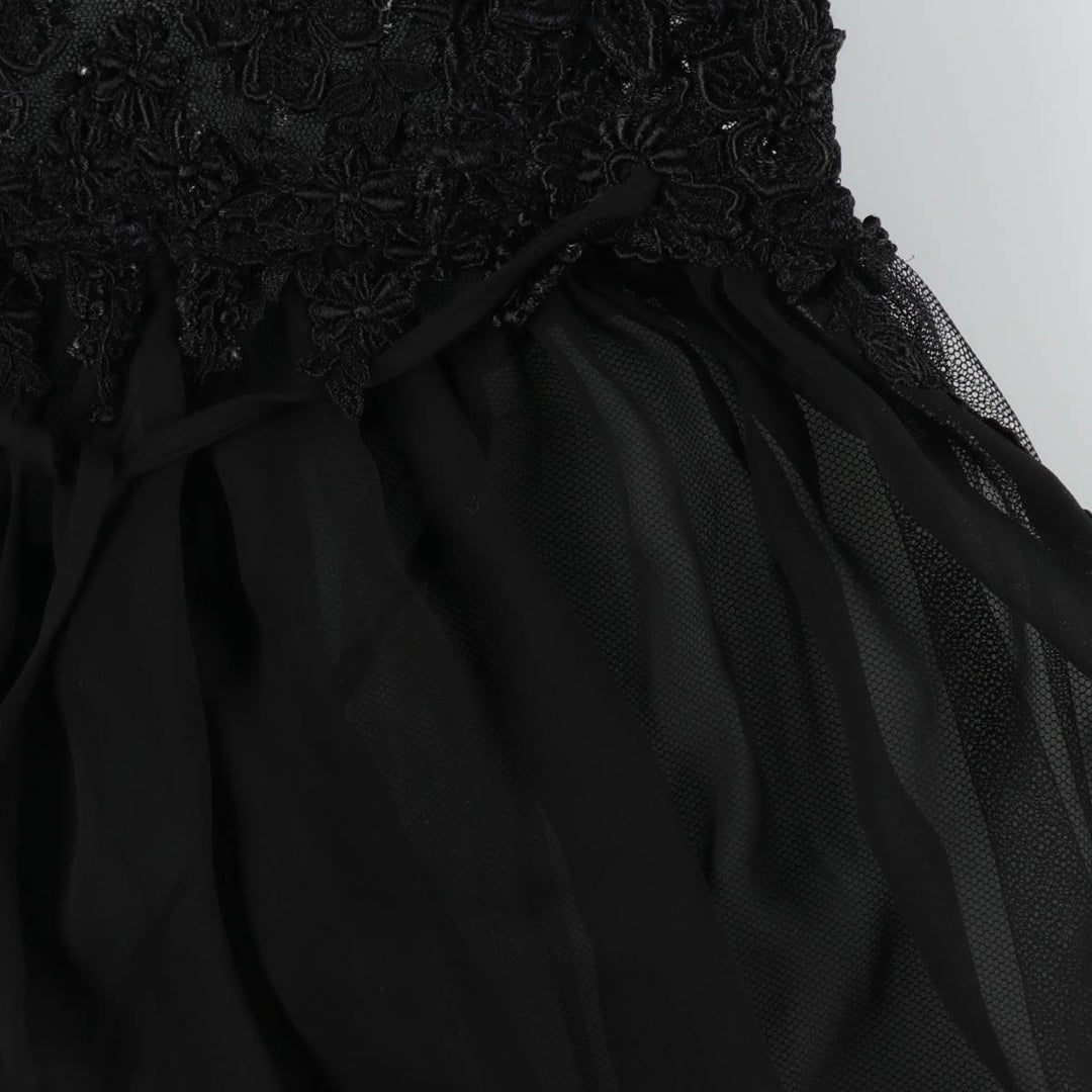 Long, sheer, cutwork embroidered lingerie sleeveless dress, women's size M equivalent. unclear black type Vintage Second Hand