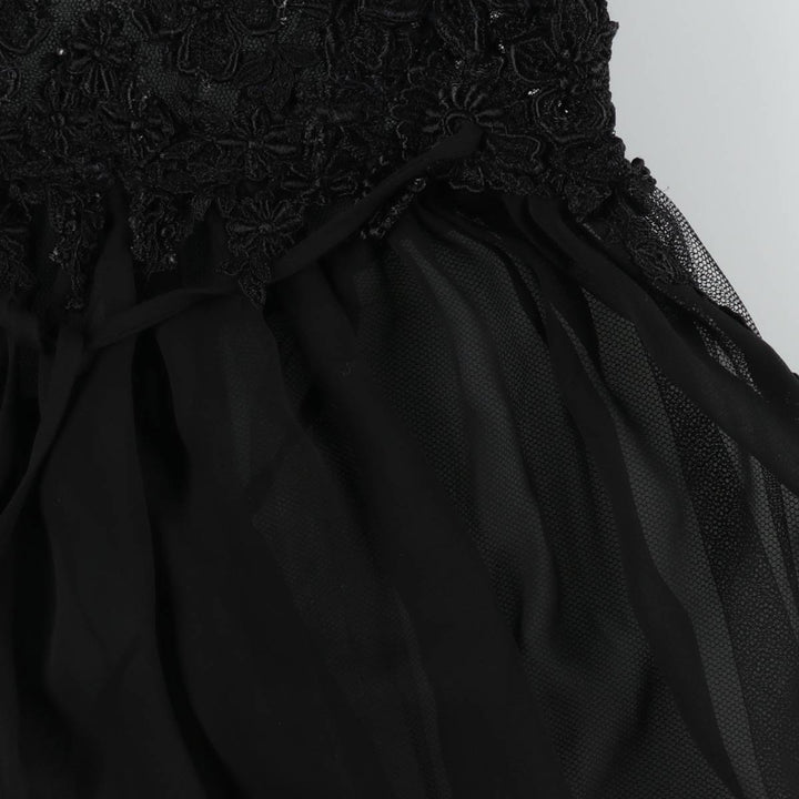 Long, sheer, cutwork embroidered lingerie sleeveless dress, women's size M equivalent. unclear black type Vintage Second Hand