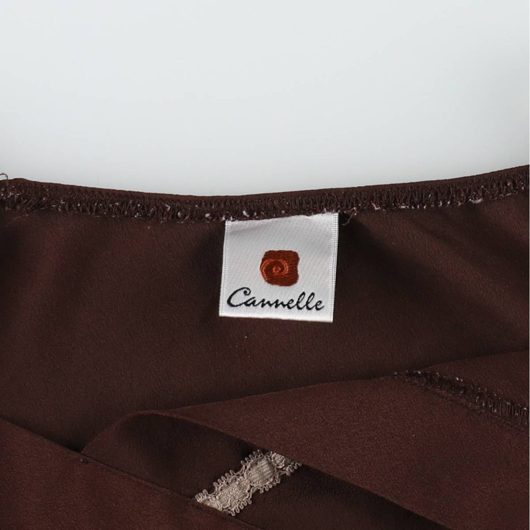 Cannelle Mini Lingerie Camisole Dress, Women's Size M (approx.) polyester dark chocolate Vintage Second Hand