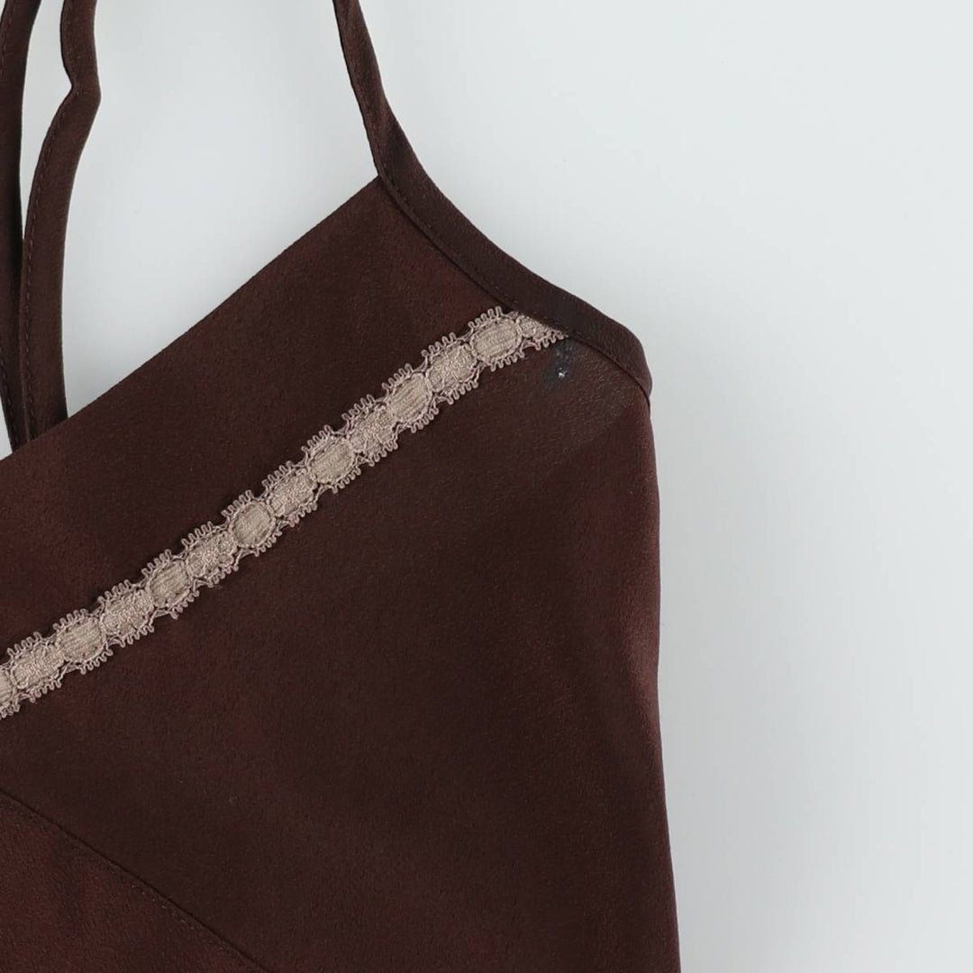 Cannelle Mini Lingerie Camisole Dress, Women's Size M (approx.) polyester dark chocolate Vintage Second Hand