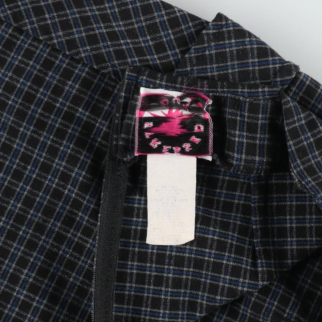 STRESSED OUT Check Pattern A-line Mini Skirt Cargo Skirt Women's Size M (approx.) unclear black type Vintage Second Hand