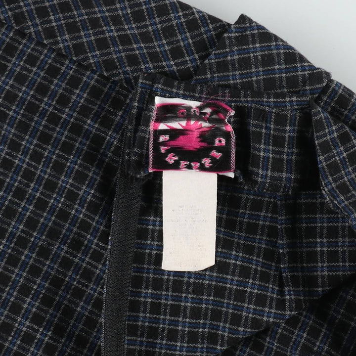 STRESSED OUT Check Pattern A-line Mini Skirt Cargo Skirt Women's Size M (approx.) unclear black type Vintage Second Hand