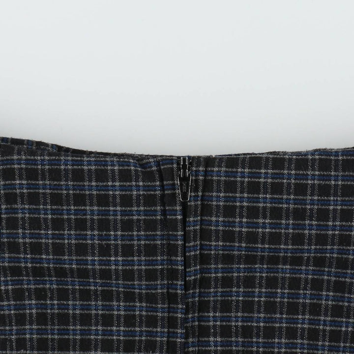 STRESSED OUT Check Pattern A-line Mini Skirt Cargo Skirt Women's Size M (approx.) unclear black type Vintage Second Hand