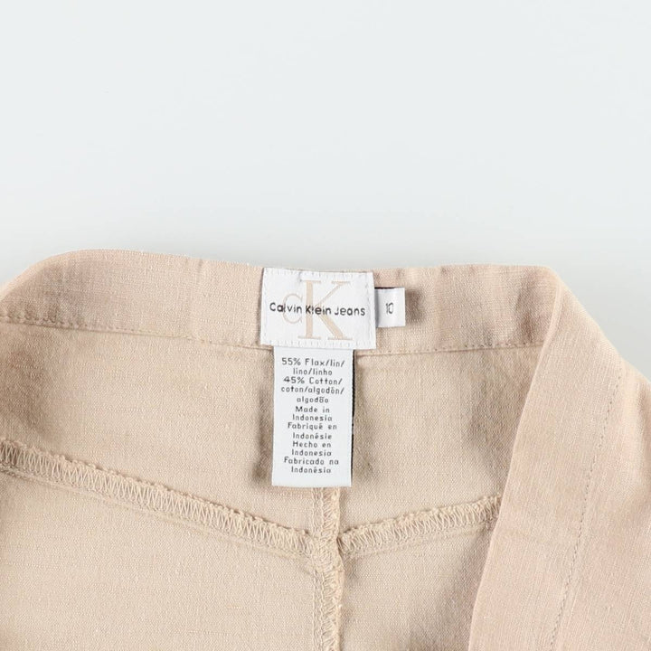 90s-00'S Calvin Klein Jeans Half-Length A-Line Skirt, Women's Size M (approx.), Vintage flux Beige type Vintage Second Hand