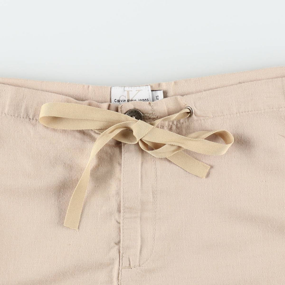 90s-00'S Calvin Klein Jeans Half-Length A-Line Skirt, Women's Size M (approx.), Vintage flux Beige type Vintage Second Hand