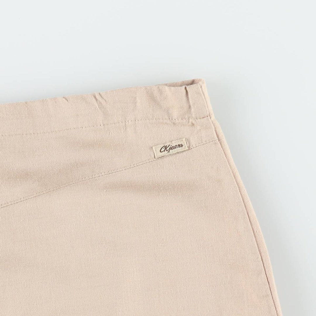 90s-00'S Calvin Klein Jeans Half-Length A-Line Skirt, Women's Size M (approx.), Vintage flux Beige type Vintage Second Hand