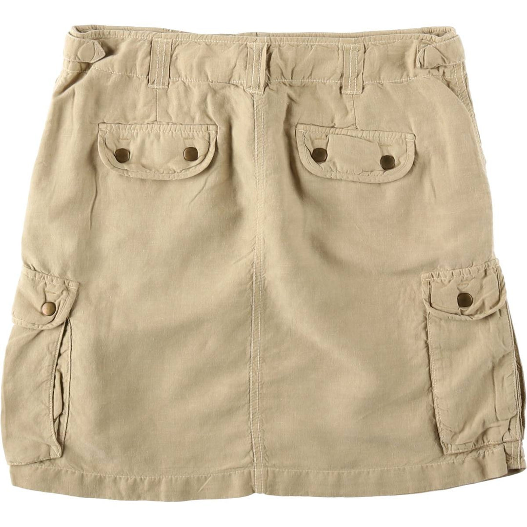 J.Crew A-line Mini Cargo Skirt, Women's Size M (approx.) linen Beige type Vintage Second Hand
