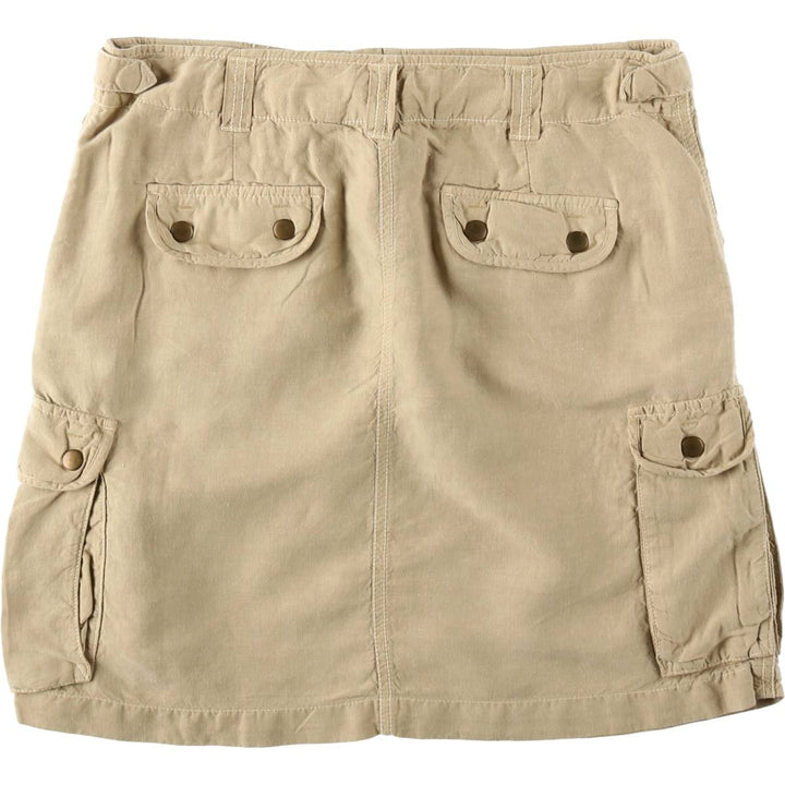 J.Crew A-line Mini Cargo Skirt, Women's Size M (approx.) linen Beige type Vintage Second Hand