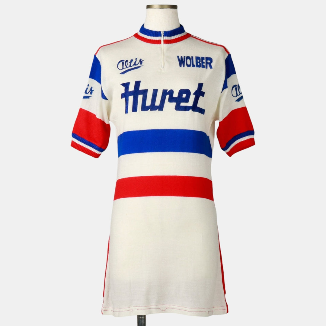 Altis Huret Half-Zip Short-Sleeve Cycling Shirt, Made in Italy, Women's Size S (approx.) unclear tricolor color Vintage Second Hand