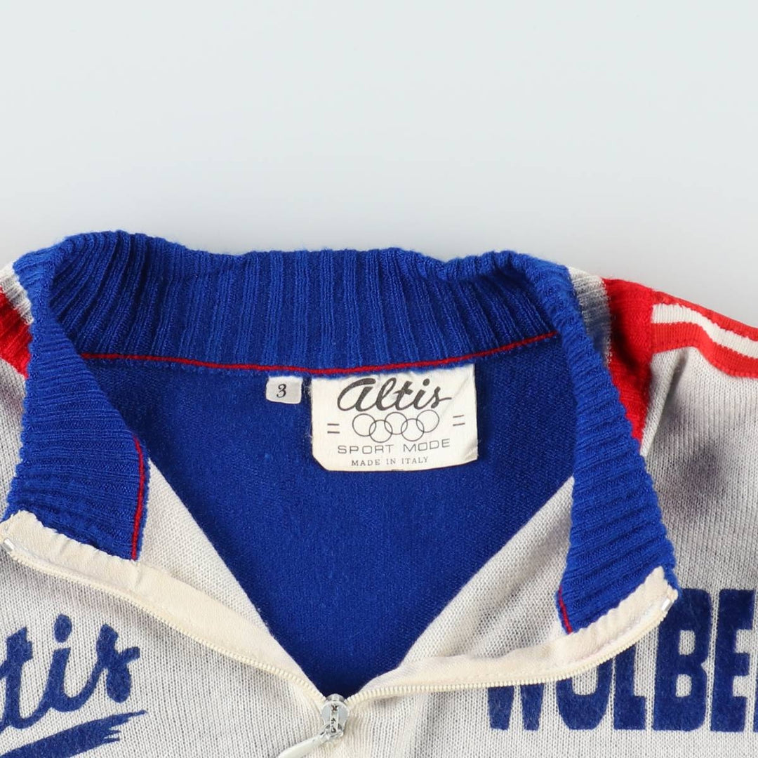 Altis Huret Half-Zip Short-Sleeve Cycling Shirt, Made in Italy, Women's Size S (approx.) unclear tricolor color Vintage Second Hand