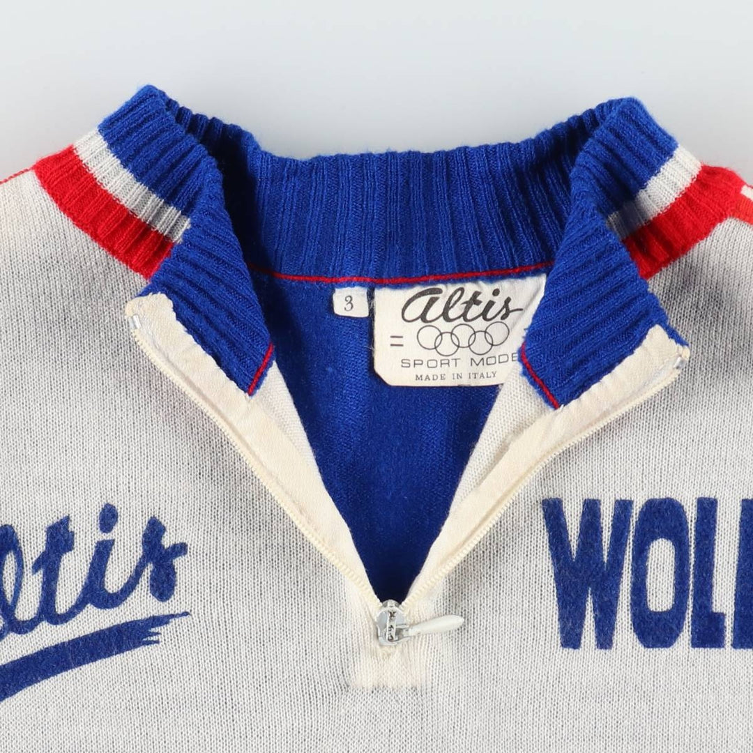 Altis Huret Half-Zip Short-Sleeve Cycling Shirt, Made in Italy, Women's Size S (approx.) unclear tricolor color Vintage Second Hand
