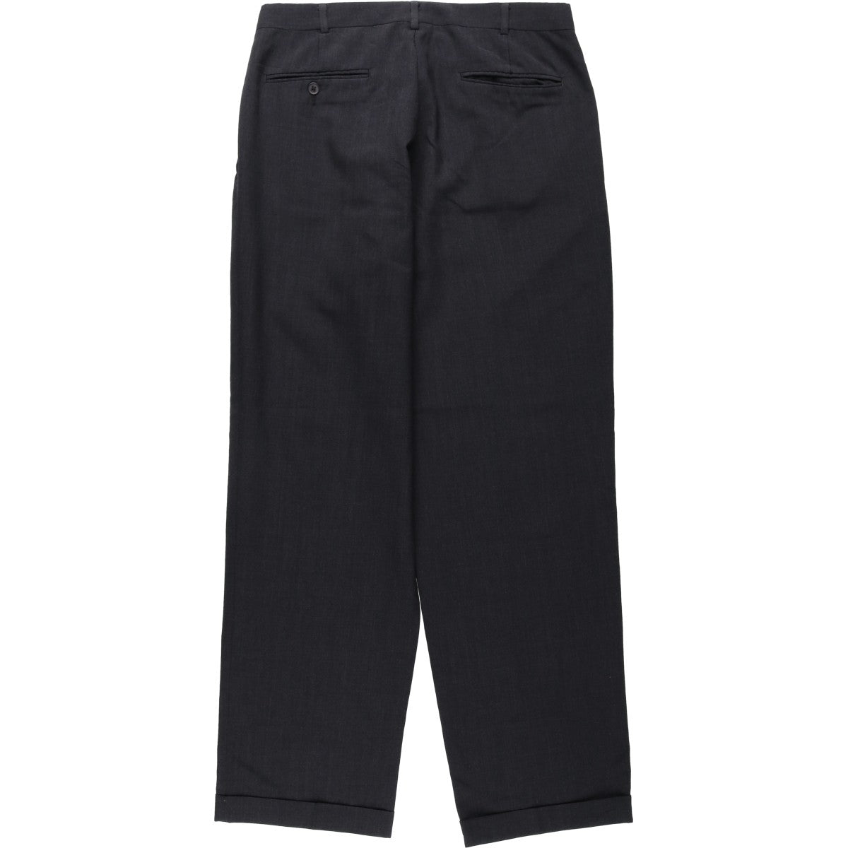 UNUSED ブラック スラックス UW0033 サイズ3 00年代 ランズエンド LANDS'END ツータック スラックスパンツ メンズ