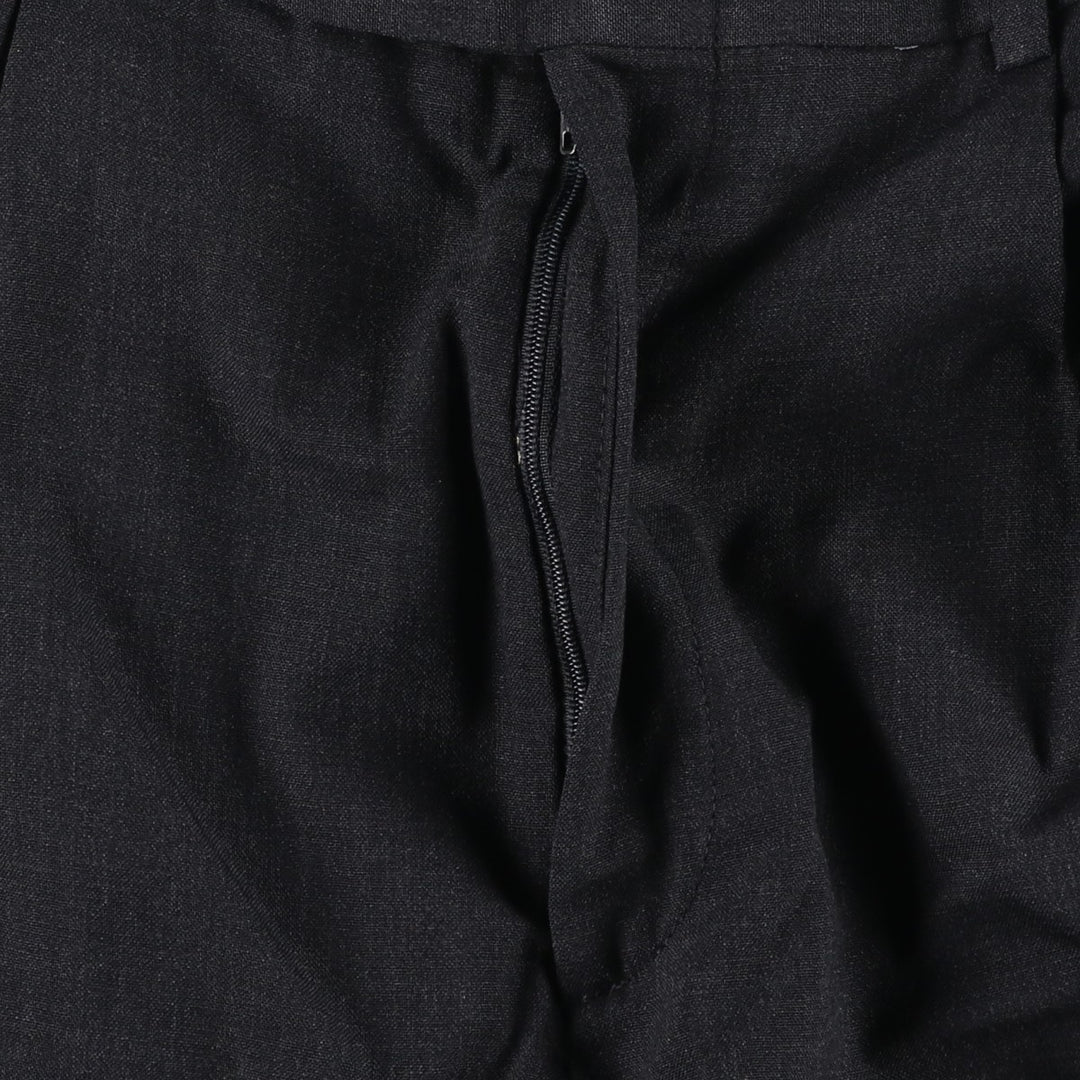 ~2000'S Lands' End Two-Pleat Slacks Pants Men's W33 (approx.) unclear black type Vintage Second Hand