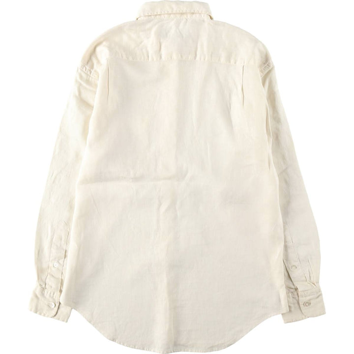 Ralph Lauren long-sleeved linen shirt, women's size M (approx.) linen unbleached Vintage Second Hand