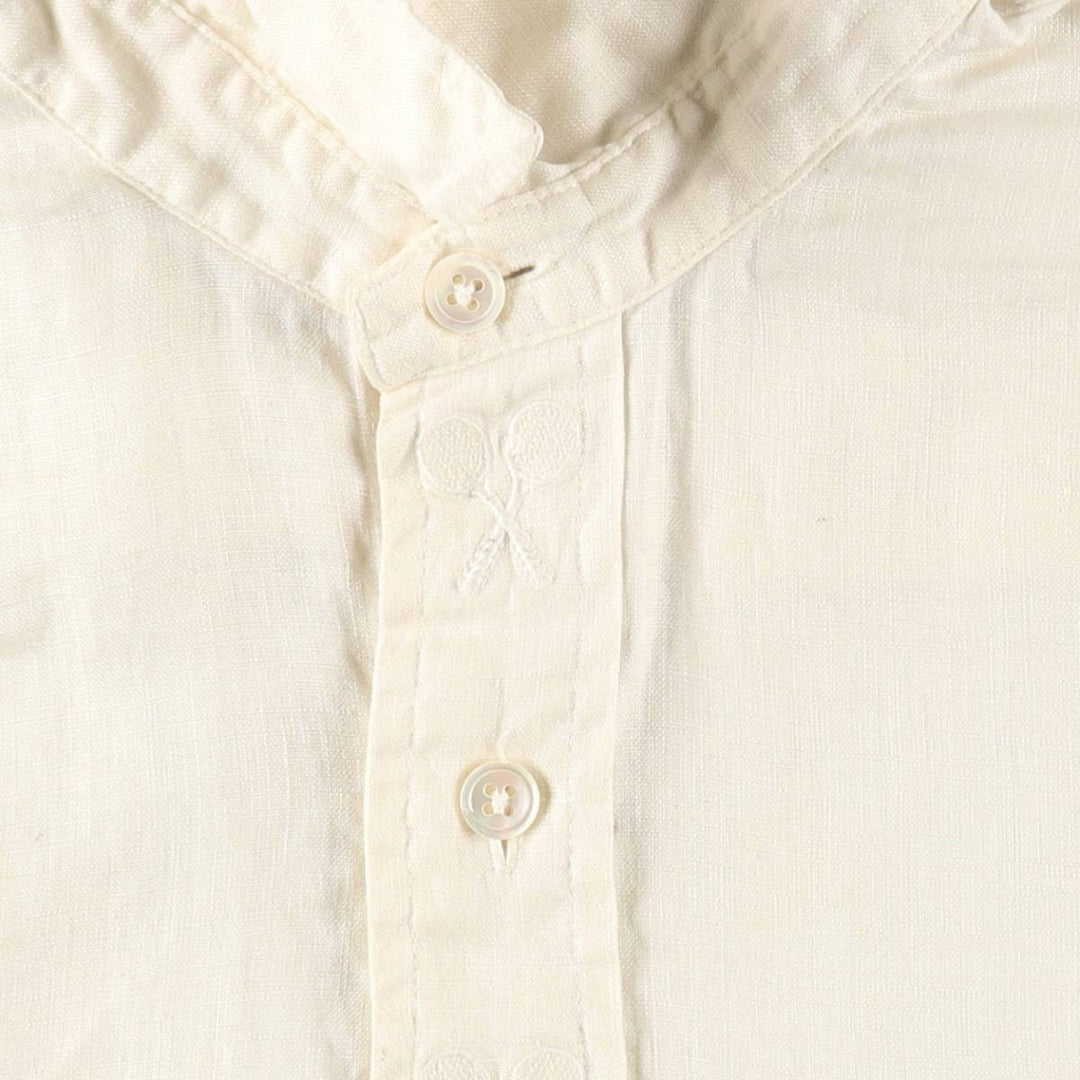 Ralph Lauren long-sleeved linen shirt, women's size M (approx.) linen unbleached Vintage Second Hand