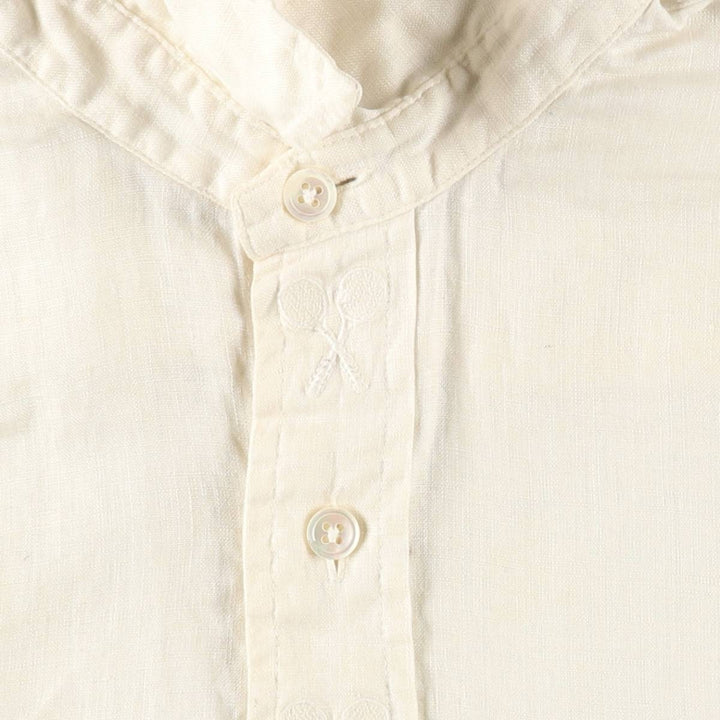Ralph Lauren long-sleeved linen shirt, women's size M (approx.) linen unbleached Vintage Second Hand