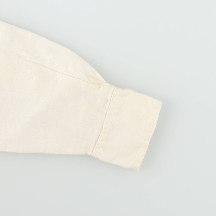 Ralph Lauren long-sleeved linen shirt, women's size M (approx.) linen unbleached Vintage Second Hand