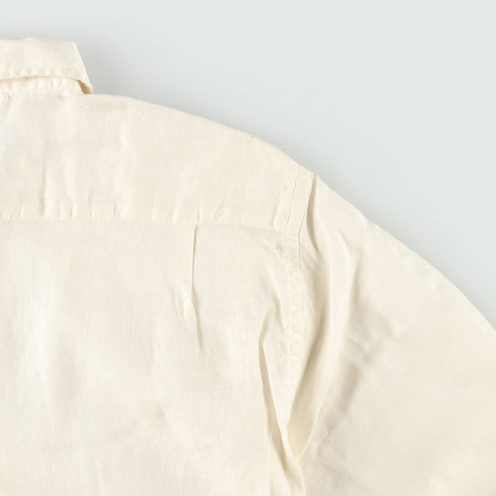 Ralph Lauren long-sleeved linen shirt, women's size M (approx.) linen unbleached Vintage Second Hand