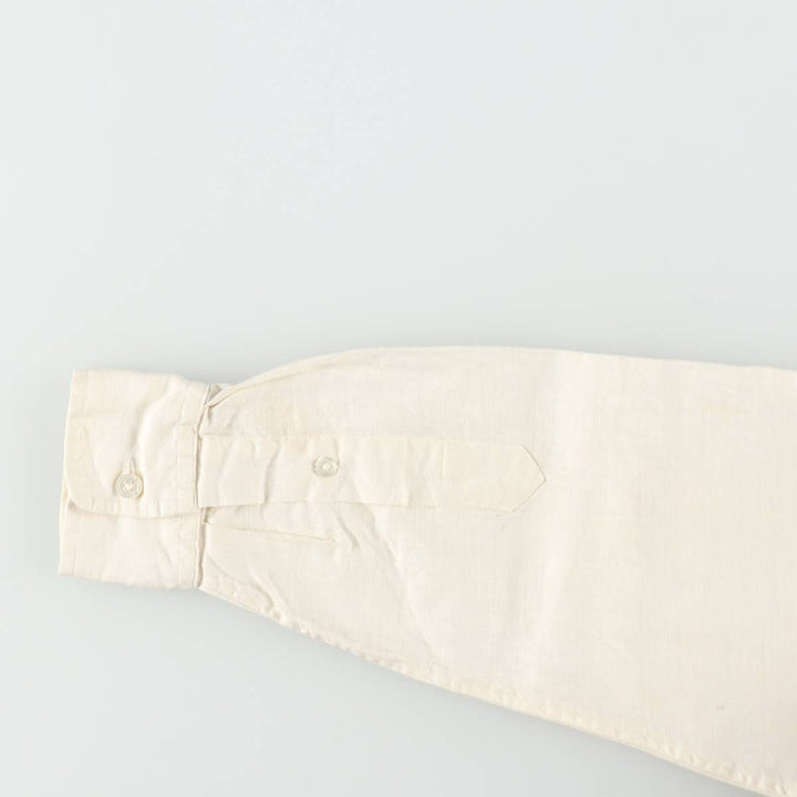 Ralph Lauren long-sleeved linen shirt, women's size M (approx.) linen unbleached Vintage Second Hand