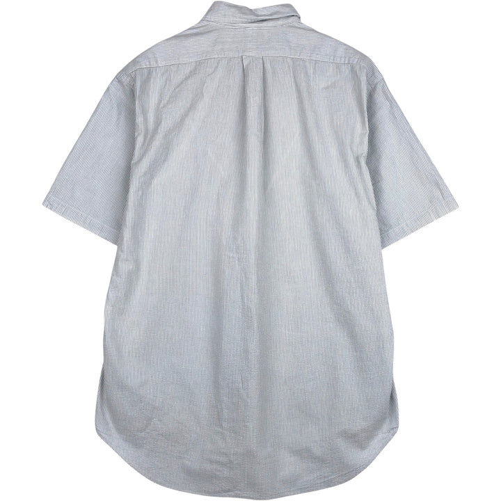 Ralph Lauren TILDEN Seersucker Short-Sleeve Button-Down Striped Shirt, Men's Size L (approx.) cotton white type Vintage Second Hand