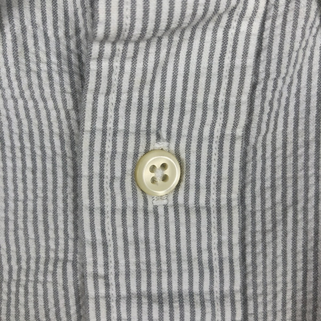 Ralph Lauren TILDEN Seersucker Short-Sleeve Button-Down Striped Shirt, Men's Size L (approx.) cotton white type Vintage Second Hand