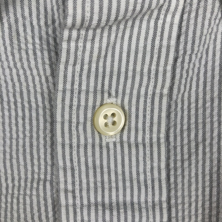 Ralph Lauren TILDEN Seersucker Short-Sleeve Button-Down Striped Shirt, Men's Size L (approx.) cotton white type Vintage Second Hand