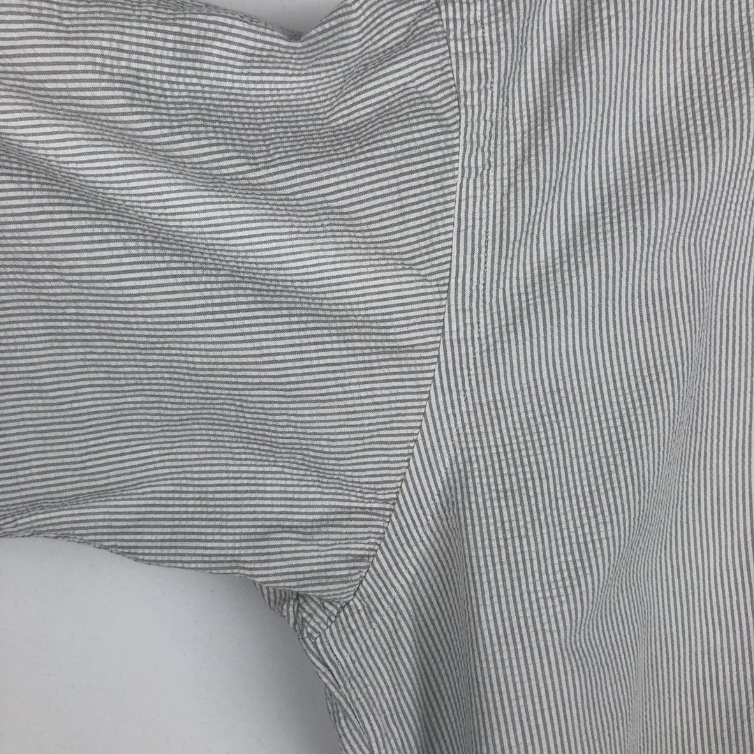 Ralph Lauren TILDEN Seersucker Short-Sleeve Button-Down Striped Shirt, Men's Size L (approx.) cotton white type Vintage Second Hand