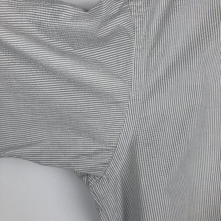 Ralph Lauren TILDEN Seersucker Short-Sleeve Button-Down Striped Shirt, Men's Size L (approx.) cotton white type Vintage Second Hand