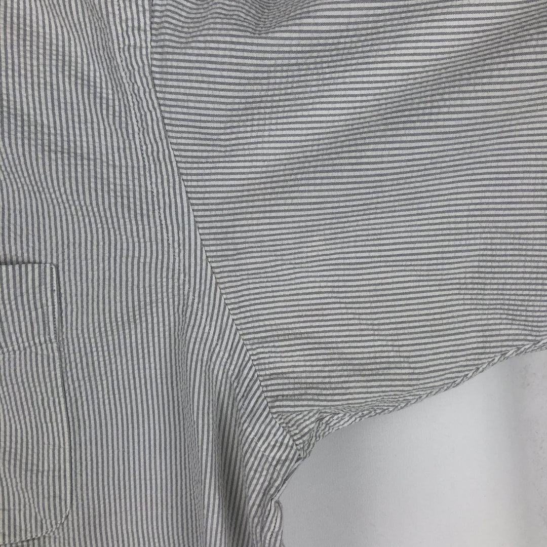 Ralph Lauren TILDEN Seersucker Short-Sleeve Button-Down Striped Shirt, Men's Size L (approx.) cotton white type Vintage Second Hand