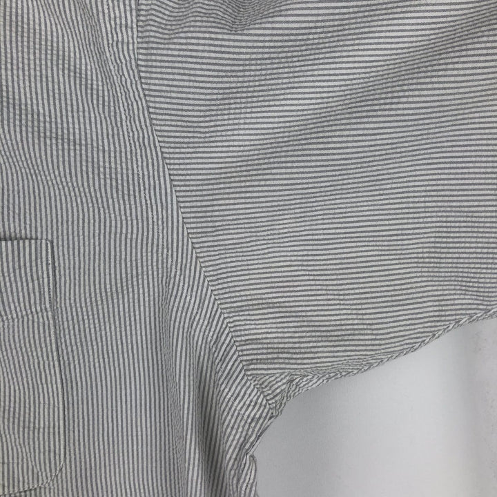 Ralph Lauren TILDEN Seersucker Short-Sleeve Button-Down Striped Shirt, Men's Size L (approx.) cotton white type Vintage Second Hand