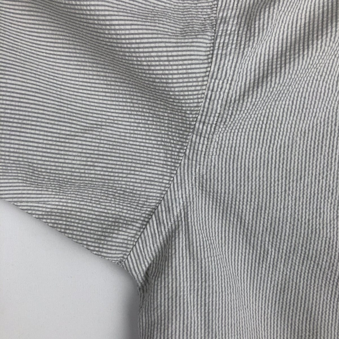 Ralph Lauren TILDEN Seersucker Short-Sleeve Button-Down Striped Shirt, Men's Size L (approx.) cotton white type Vintage Second Hand