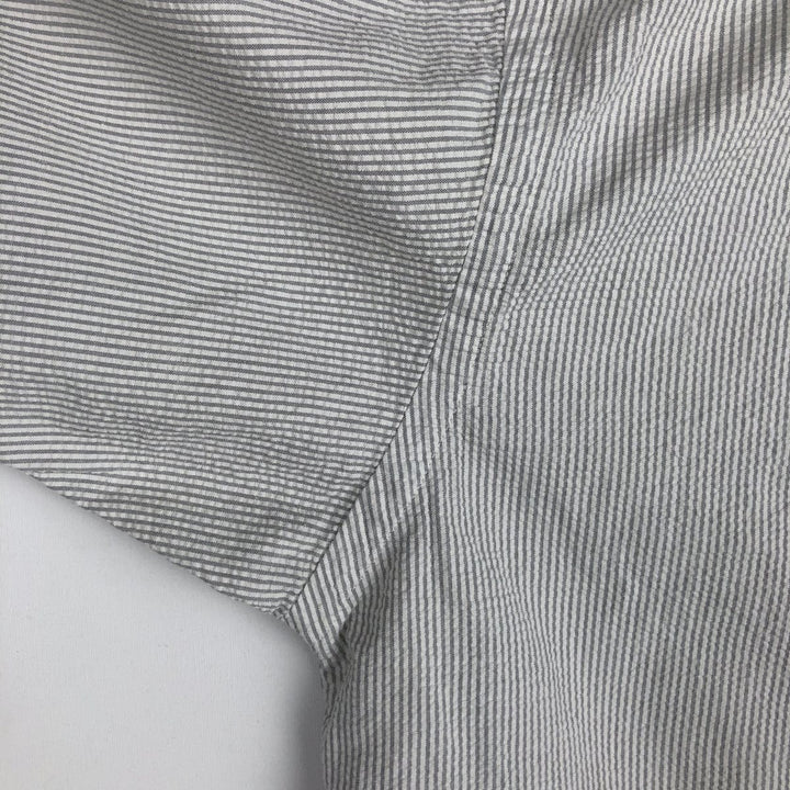 Ralph Lauren TILDEN Seersucker Short-Sleeve Button-Down Striped Shirt, Men's Size L (approx.) cotton white type Vintage Second Hand