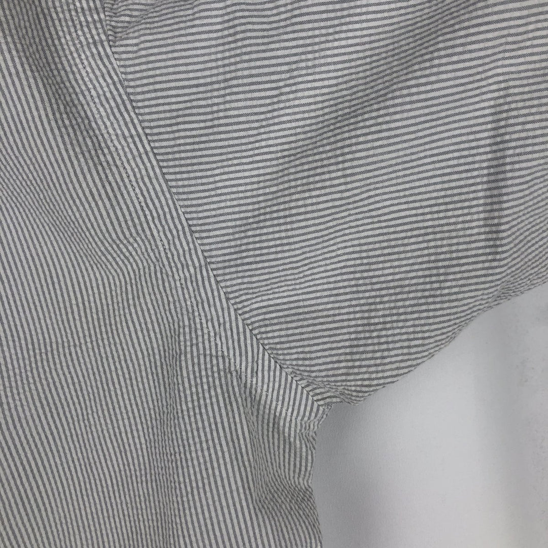 Ralph Lauren TILDEN Seersucker Short-Sleeve Button-Down Striped Shirt, Men's Size L (approx.) cotton white type Vintage Second Hand