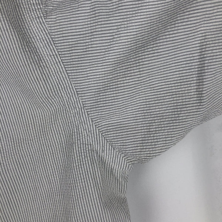 Ralph Lauren TILDEN Seersucker Short-Sleeve Button-Down Striped Shirt, Men's Size L (approx.) cotton white type Vintage Second Hand