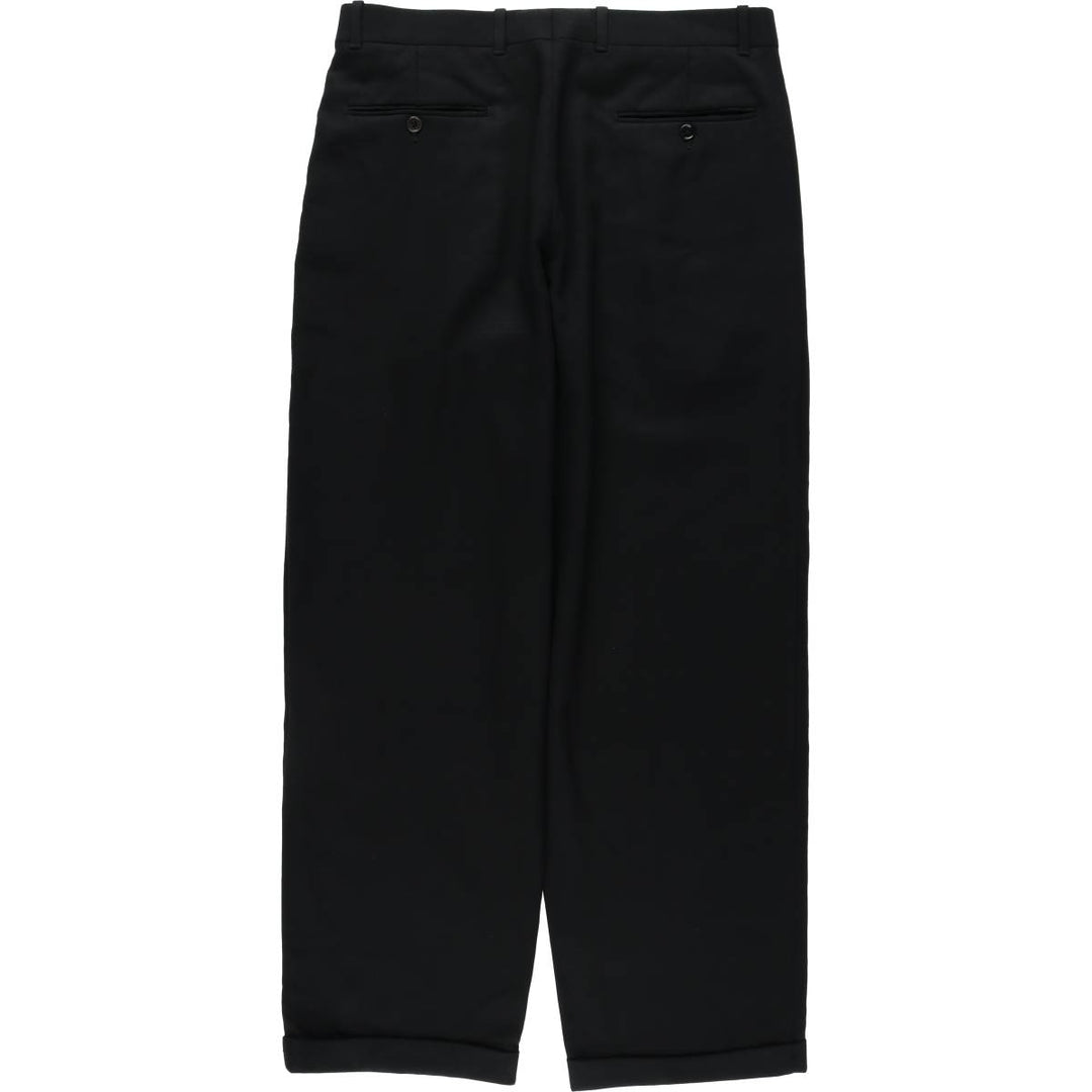 GUY LAROCHE Two-Pleat Wool Trousers, Men's Size W34 (approx.) wool black type Vintage Second Hand