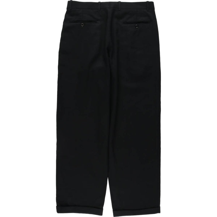 GUY LAROCHE Two-Pleat Wool Trousers, Men's Size W34 (approx.) wool black type Vintage Second Hand