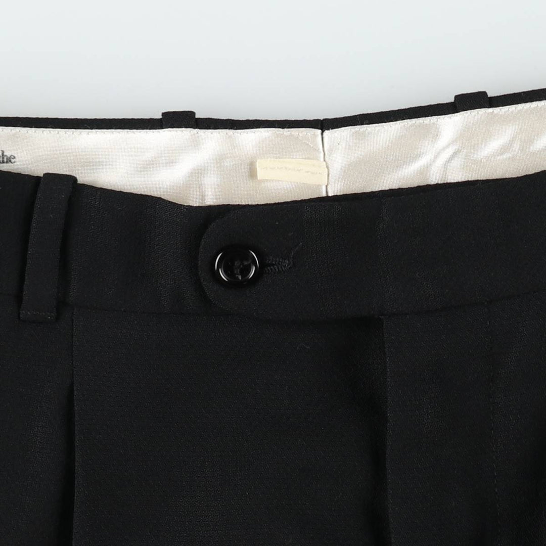 GUY LAROCHE Two-Pleat Wool Trousers, Men's Size W34 (approx.) wool black type Vintage Second Hand