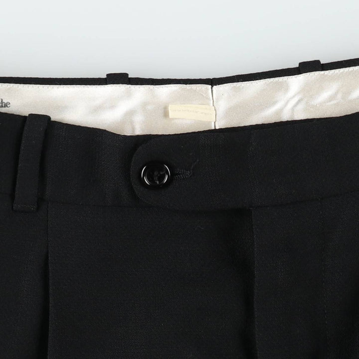 GUY LAROCHE Two-Pleat Wool Trousers, Men's Size W34 (approx.) wool black type Vintage Second Hand